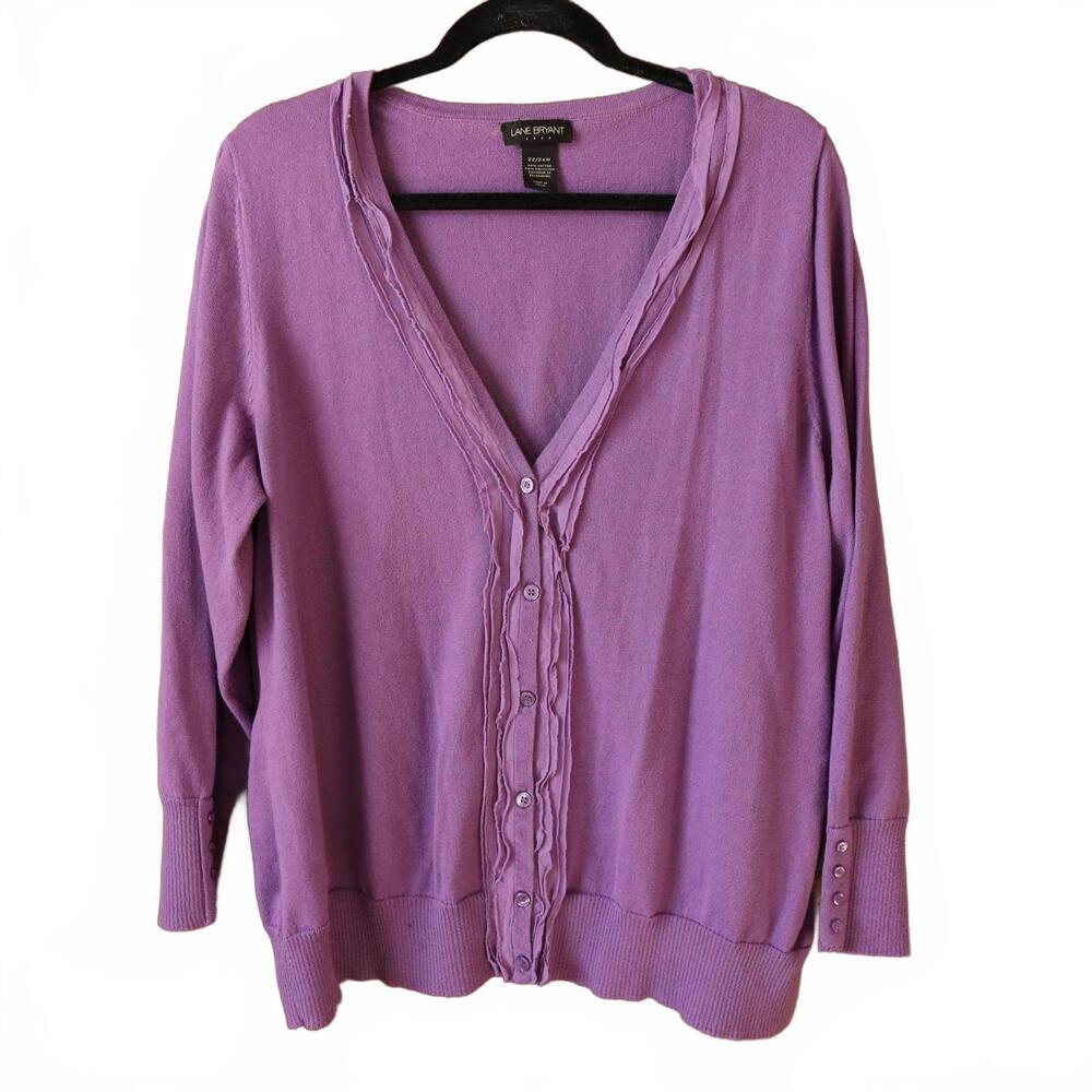 Unisx Grunge Distressed Cardigan in Thistle Purple 22/24 y2k‎